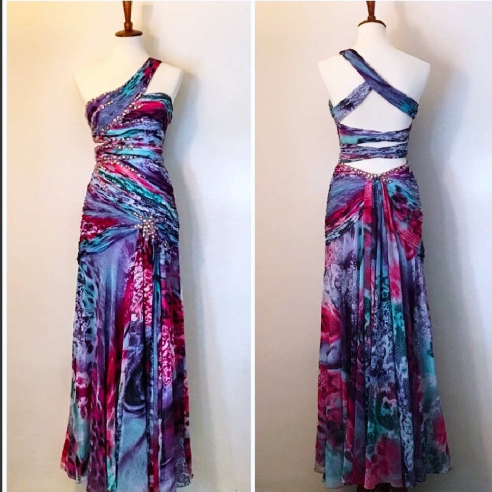 Cassandra Stone one strap cutout formal/Prom Gown